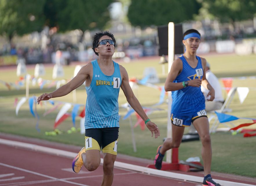 Navajo Prep’s Elijah England goes 2-for-2 at 3A state meet, sets new 800 state record