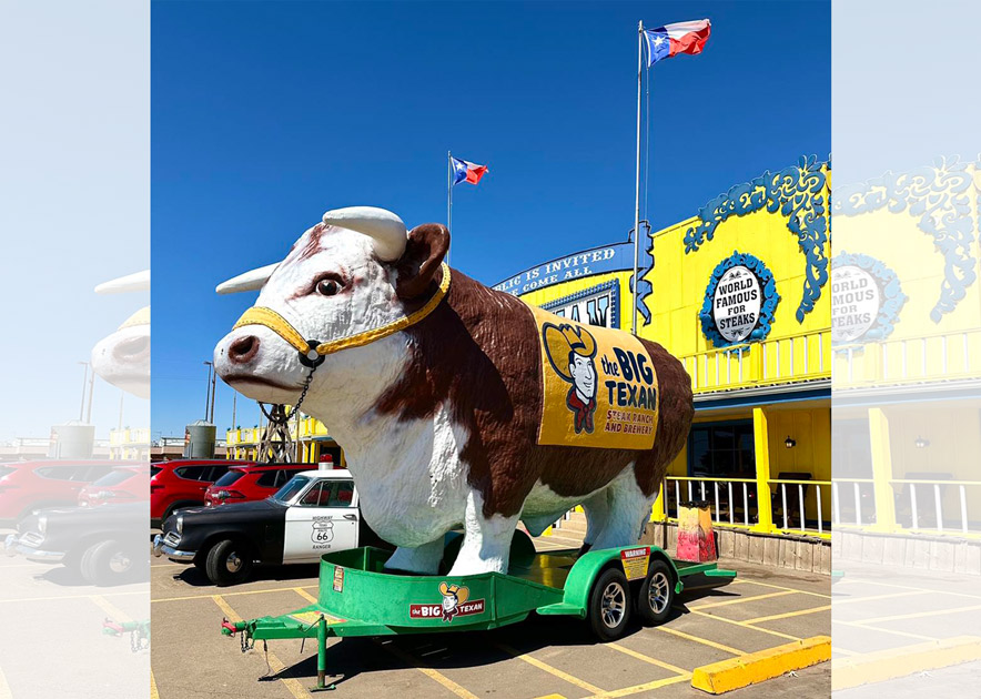 Route 66 caravan brings 72-ounce steak challenge near Navajo Nation
