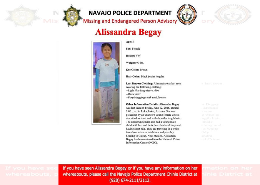 Missing 8-year-old girl may be headed toward Gallup