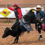 Top hands in NNJBRA earn top finishes in ladies steer riding at Gallup Lion’s Club Rodeo