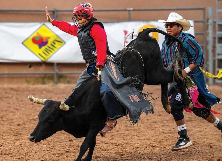 Top hands in NNJBRA earn top finishes in ladies steer riding at Gallup Lion’s Club Rodeo