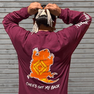 2024 Navajo Times "Cheii has your back" Long Sleeve MAROON